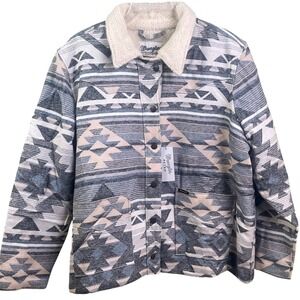 Wrangler Retro Southwestern Sherpa Lined Fleece Jacket Button Alpine 3XL NWT